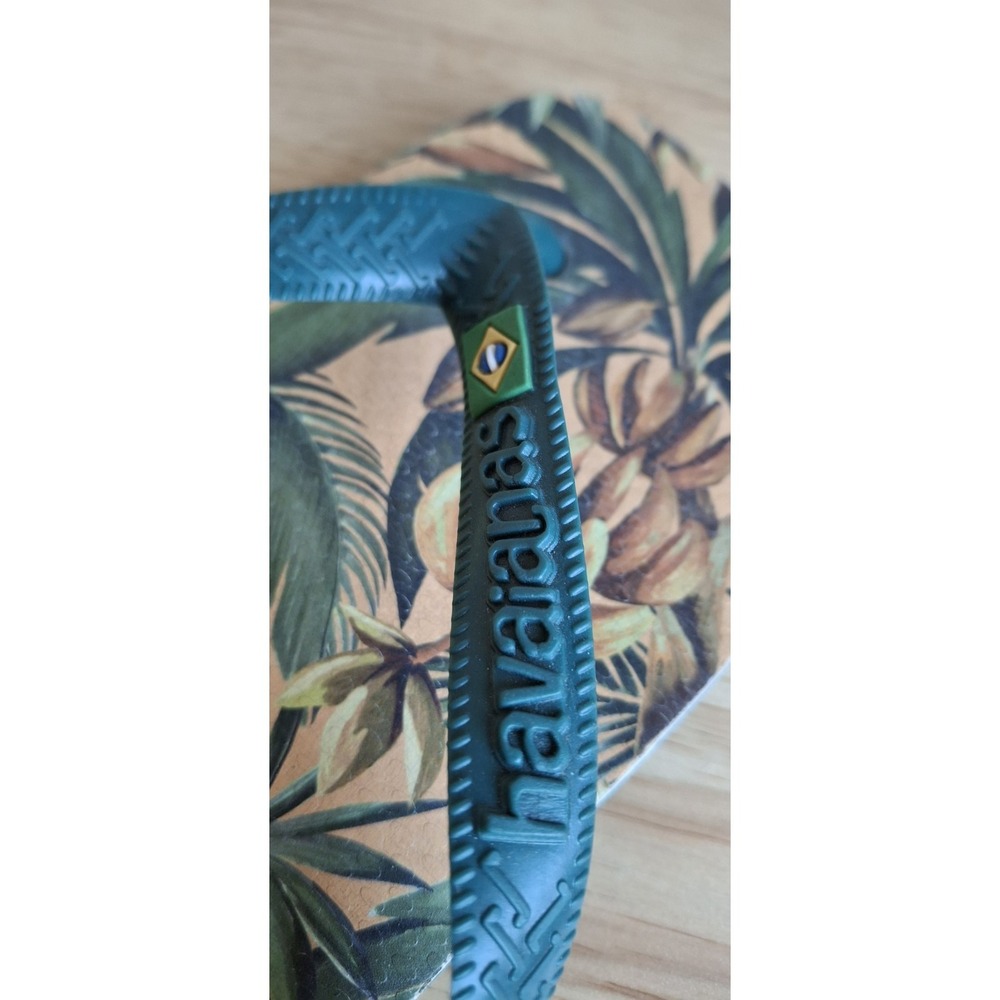 Havaianas x FARM Rio Bananart Teal flip-flops Sz 6W/5M Eur 37/38, Bra 35/36 - Picture 3 of 8